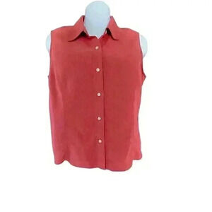 Liz Claiborne First Issue Women's Blouse Top Size XL Sleeveless Button Up Soft